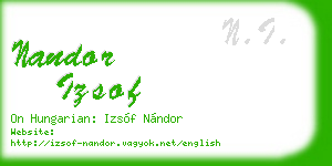nandor izsof business card